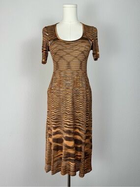 Missoni Fine Gauge Space Dye Knit Midi Dress Made In Italy
